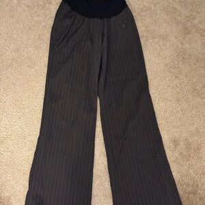 Motherhood Maternity Gray and Pink Pinstripe Pantsuit